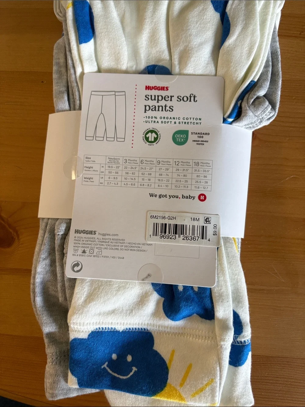 Huggies Kids Super Soft Joggers - Blue, Yellow & Gray - 18M